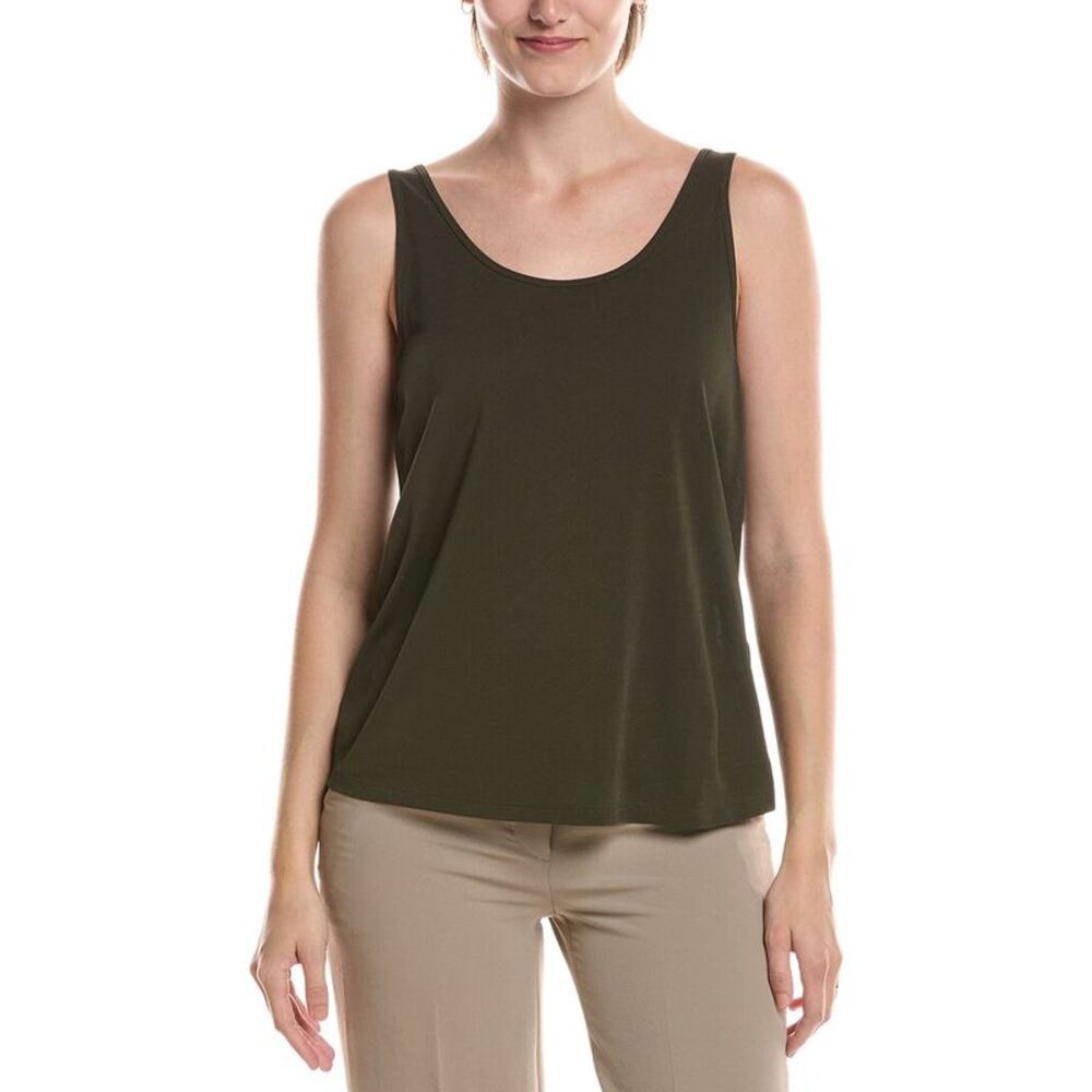 Eileen Fisher Womens  Silk Scoop Neck Slim Tank